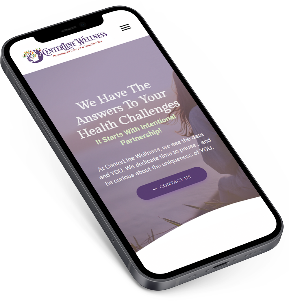 mobile website design mockup for Centerline Wellness
