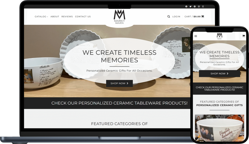 Responsive website design mockup for MarkitMaven