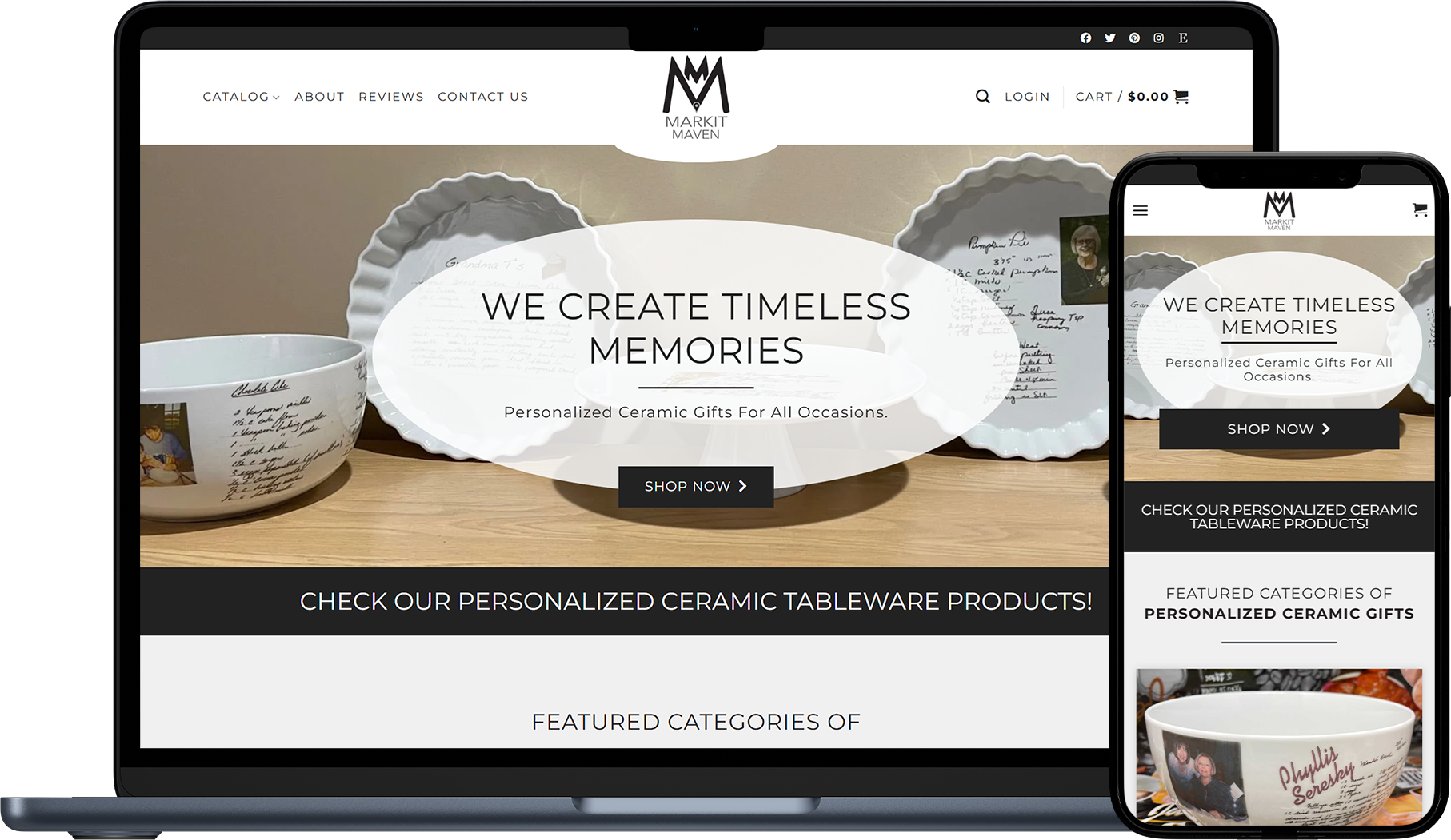 Responsive website design mockup for MarkitMaven